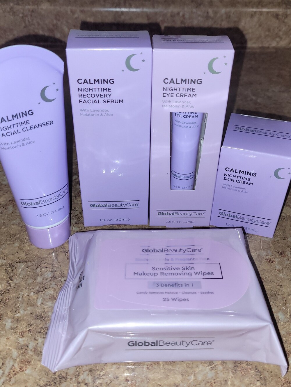 Global Beauty Care Calming Nighttime 5 Piece Skincare Set